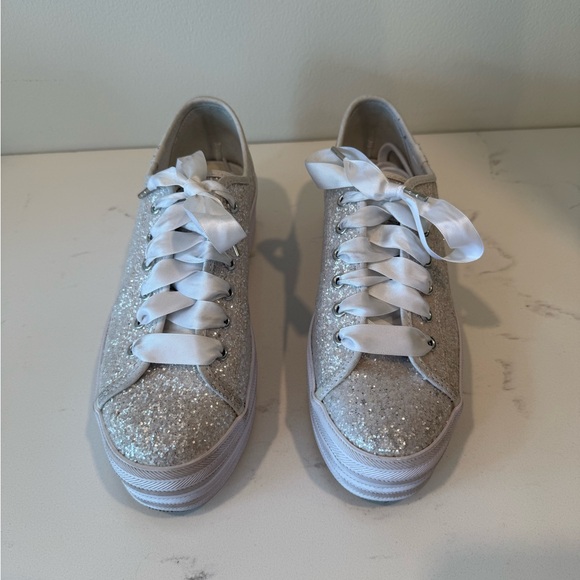 Keds for Kate Spade Platform Glitter Shoes Women’s Size 8.5 - Picture 2 of 8